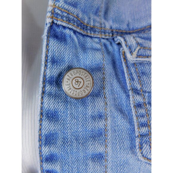 Aeropostale Denim Jacket Womens Medium Light Wash Distressed Trucker Blue - Picture 3 of 12